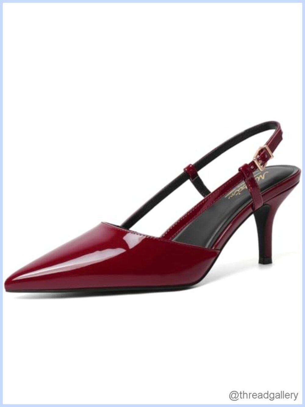 Women's Slingback Block Heel Pumps Faux Leather Closed Toe Work Office